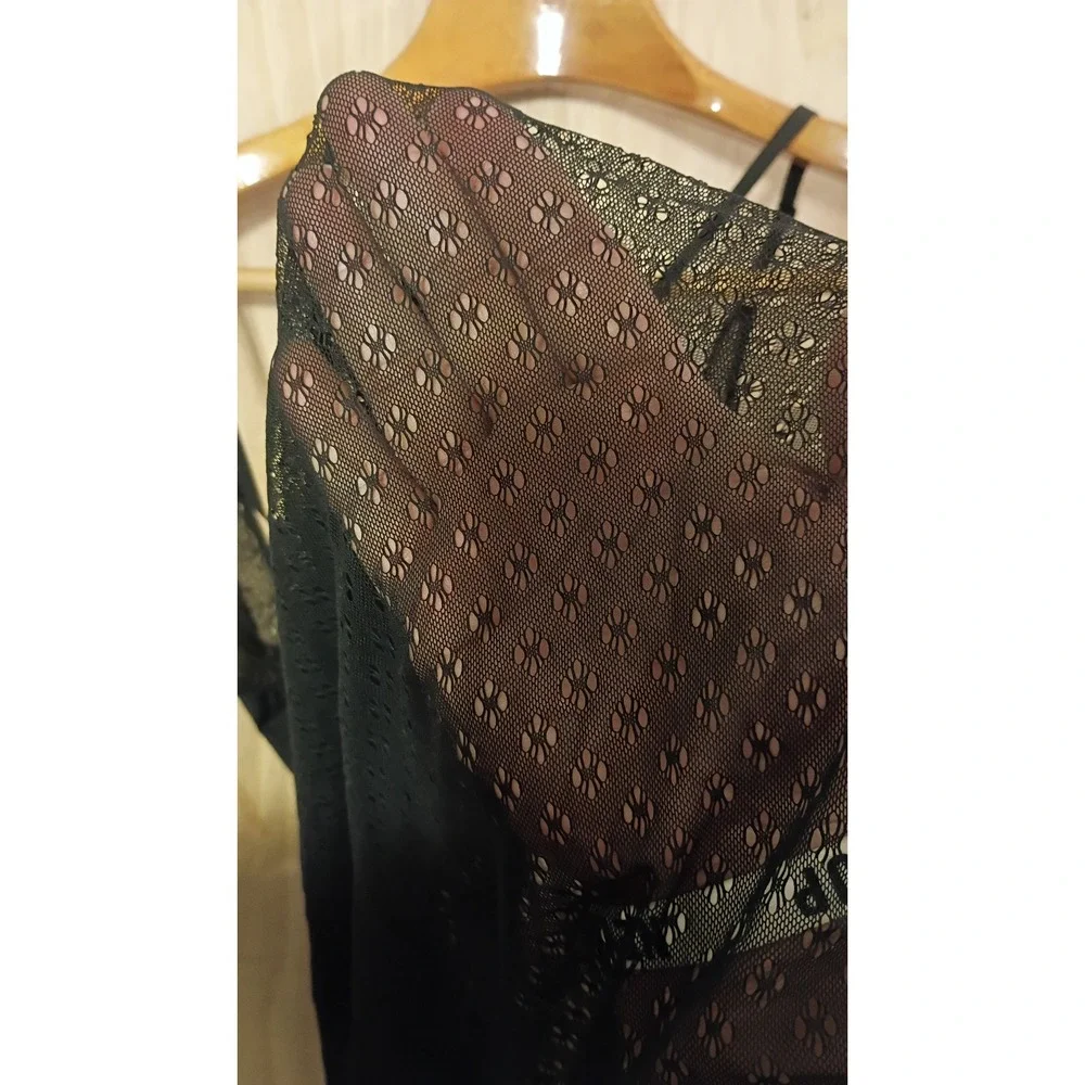 Cosabella Black Lace Babydoll Chemise Sheer Large. Boudoir Chic, Y2K Whimsigoth.